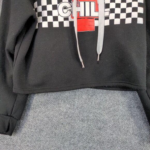 Wear Code Snoopy Chill Check Trim Cropped Hoodie Sweatshirt Womens Large Black - Picture 5 of 12